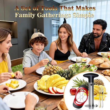 2 Pack Pineapple Corer, with Apple Slicer and 2 Fruit Forks –Pineapple Corer, Durable Fruit Slicer Tool for Fresh Fruit Preparation, Gifts for Fruit Lovers