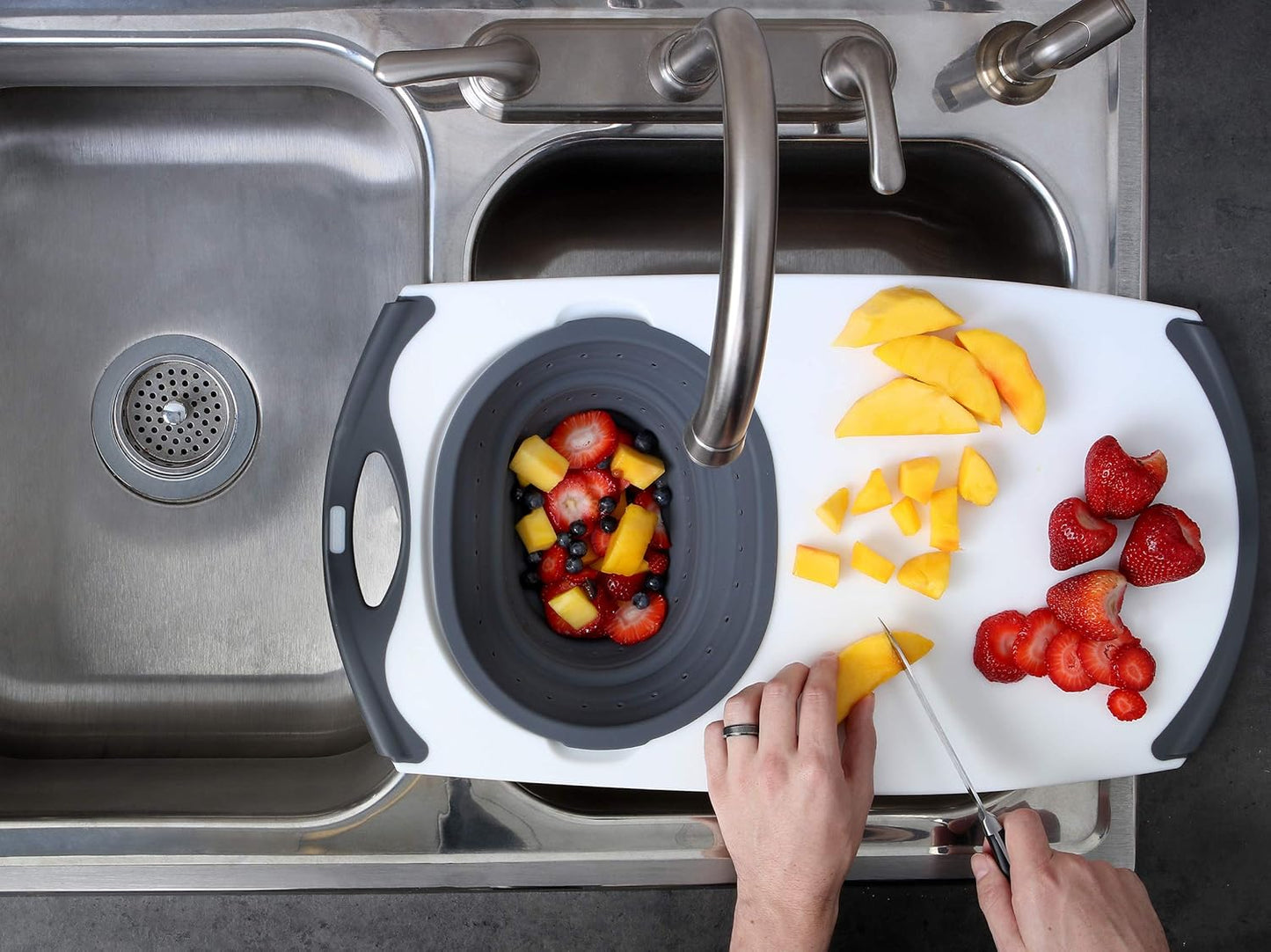 Dexas Over-the-Sink Strainer Grippboard