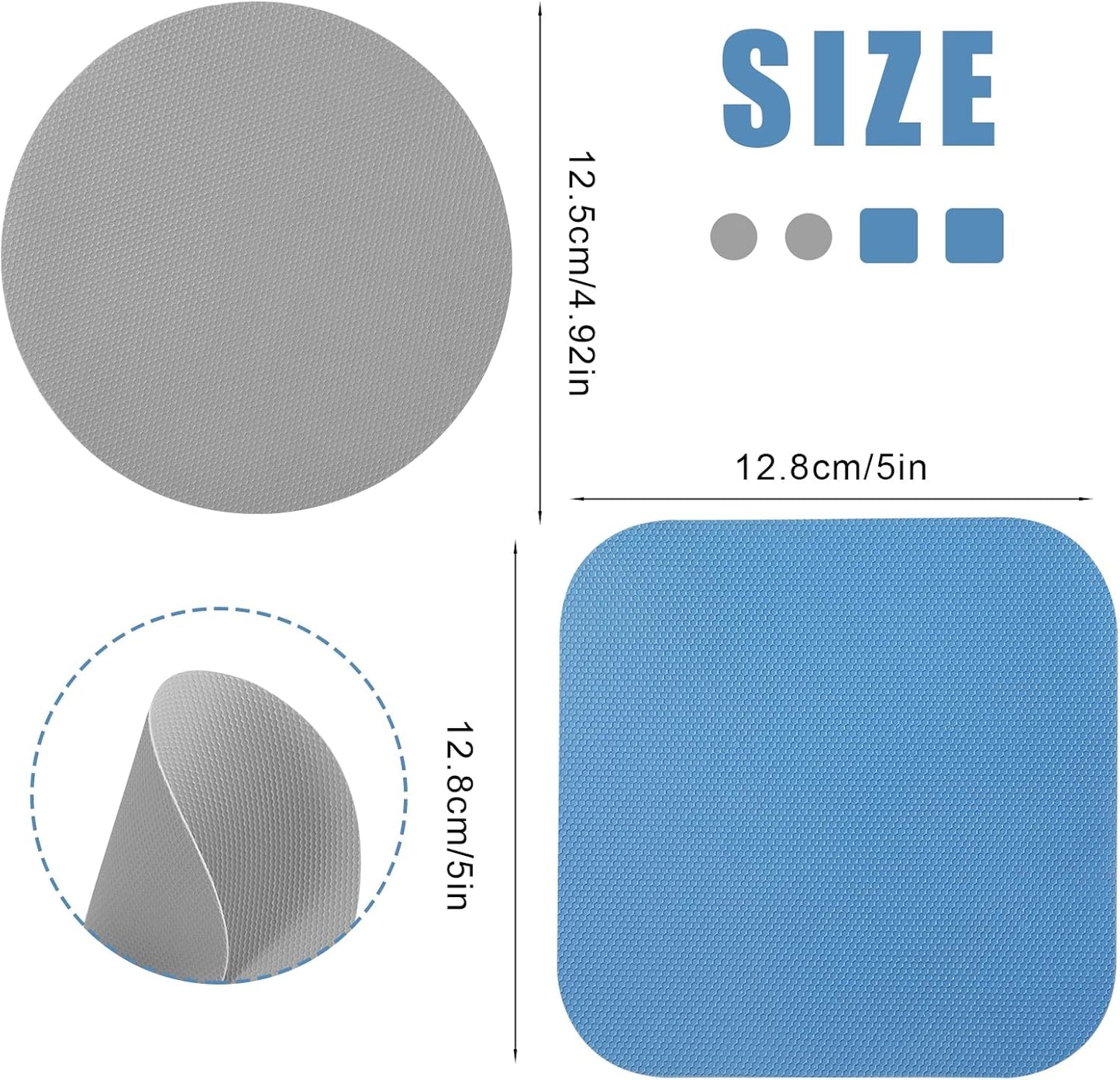 LUTER 4pcs Jar Opener, Rubber, Multi-function Silicone Bottle Opener for Seniors with Weak Hands Lid Cap Gripper Pads Kitchen Coasters Gadgets(Light Blue, Green)