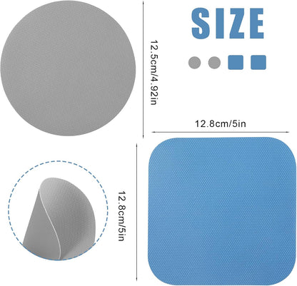 LUTER 4pcs Jar Opener, Rubber, Multi-function Silicone Bottle Opener for Seniors with Weak Hands Lid Cap Gripper Pads Kitchen Coasters Gadgets(Light Blue, Green)