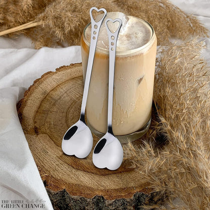 6 PCs Ceramic Handle Coffee Spoons Set – 6.1" Small Dessert Spoons with Floral Design – Stainless Steel Tea & Dessert Sugar Spoon for Coffee Bar, Espresso, Hot Drinks | Kitchen Gift Set for Women