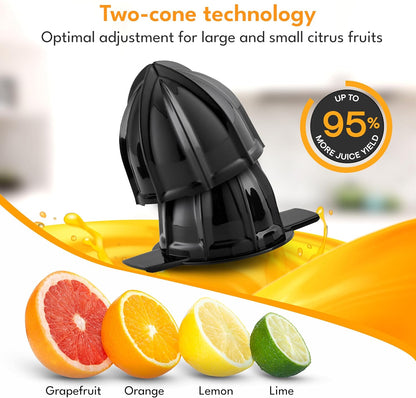 LEBENLANG Orange Juicer Electric - 2 cones & BPA-free I High juice yield & Large Volume I 24oz Lemon Juicer Squeezer I Electric Citrus Juicer Orange Juice Press Juicers Exprimidor De Naranjas Limones