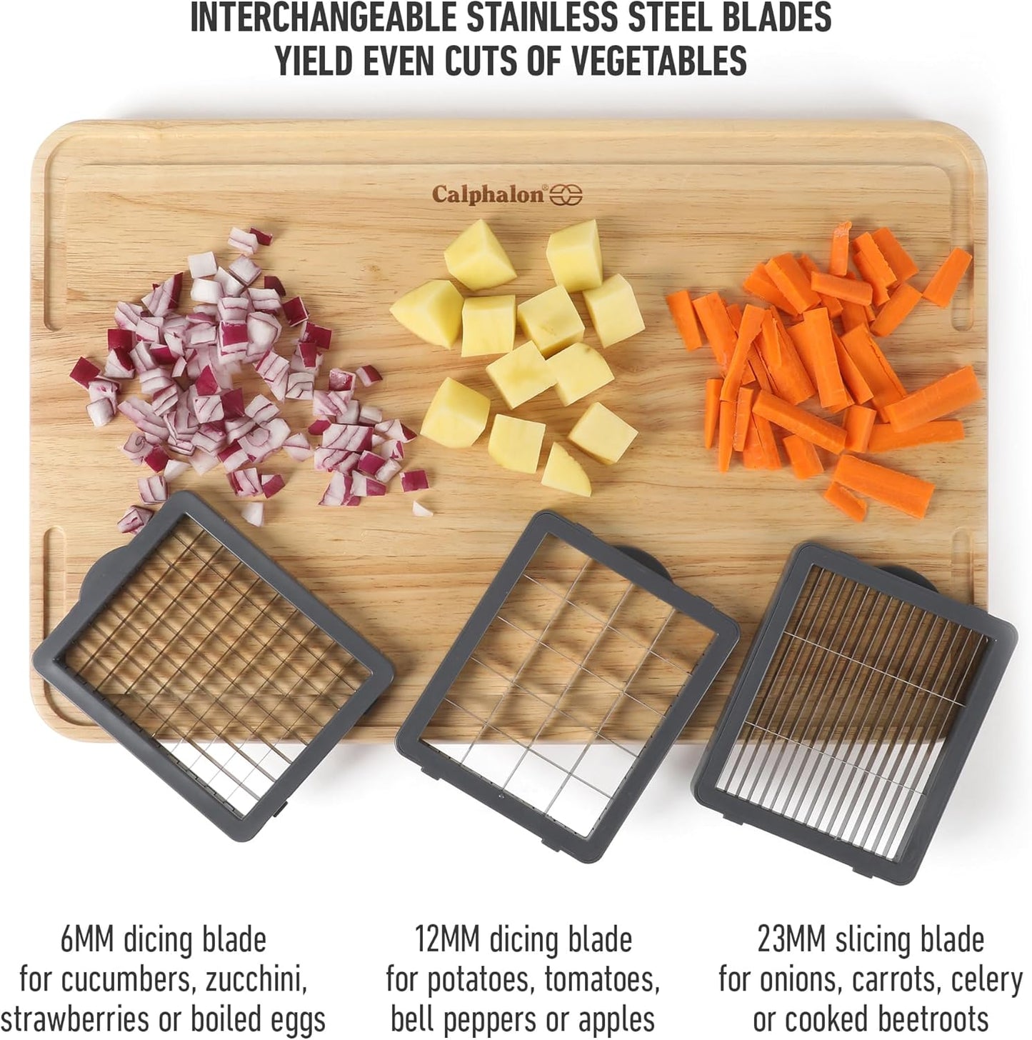 Calphalon Aero 5 in 1 Vegetable Chopper and Dicer, Food Chopper with Container