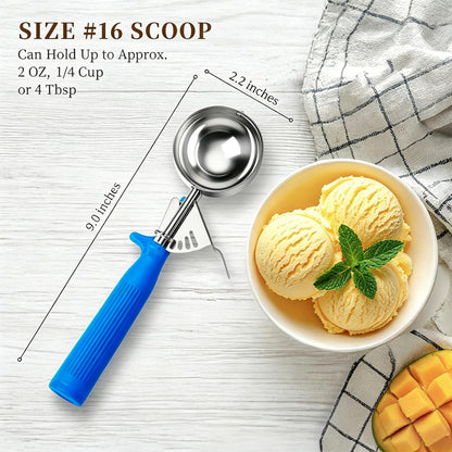 HOMURE H 4 oz Scoop, Large Ice Cream Scoop with Trigger, #8 Disher, Muffin Scoop, Portion Scoop, Cookie Scoop for Baking, Grey Handle, for Making Ice Cream Cookie Muffin Cupcake Mashed Potato