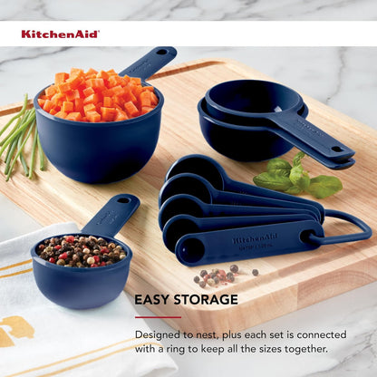 KitchenAid Universal Easy To Read Measuring Cup and Spoon Set with Soft Grip Handle for Maximum Control, Hang Hole and Nesting For Easy Storage, Dishwasher Safe, 9 Piece, Pistachio