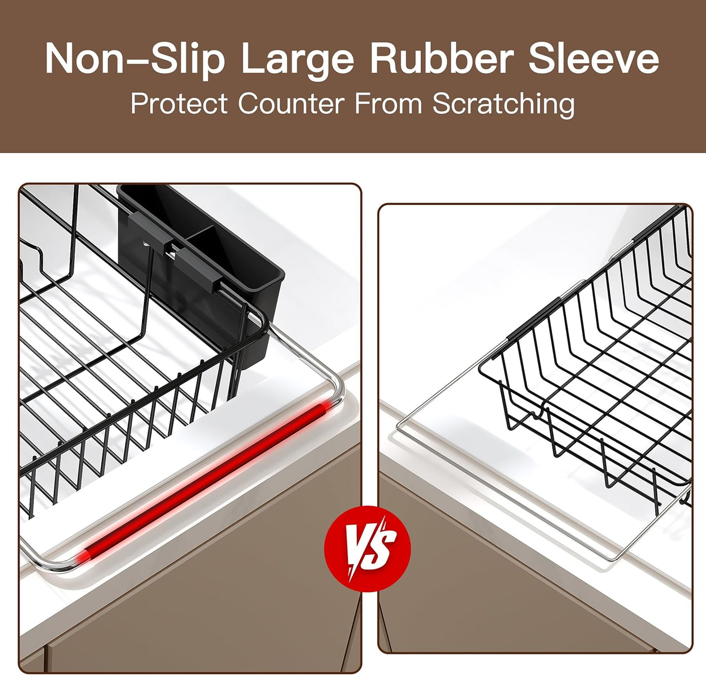Over the Sink Expandable Dish Drainer Drying Rack In Stainless Steel for Small Kitchen, Counter Space Saving Modern Compact Metal Above Plate Dryer Strainer, Adjustable Hanging Inside Drain Holder