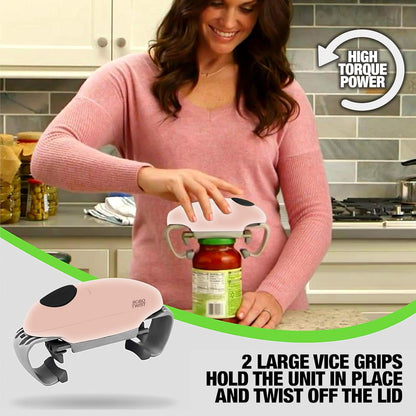 Robotwist Higher Torque Electric Jar Opener for Weak Hands, Automatic Lid Opener for Seniors with Arthritis, One Touch Battery Operated, Hands-Free, Fits 1.2-3.5" Jars, Deluxe Model, Sage Green