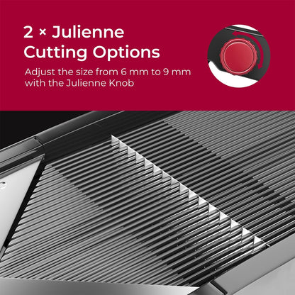 MuellerLiving Mandoline Slicer for Kitchen, Stainless Steel, Slice or Julienne, Vegetable Chopper, Fruit Slicer