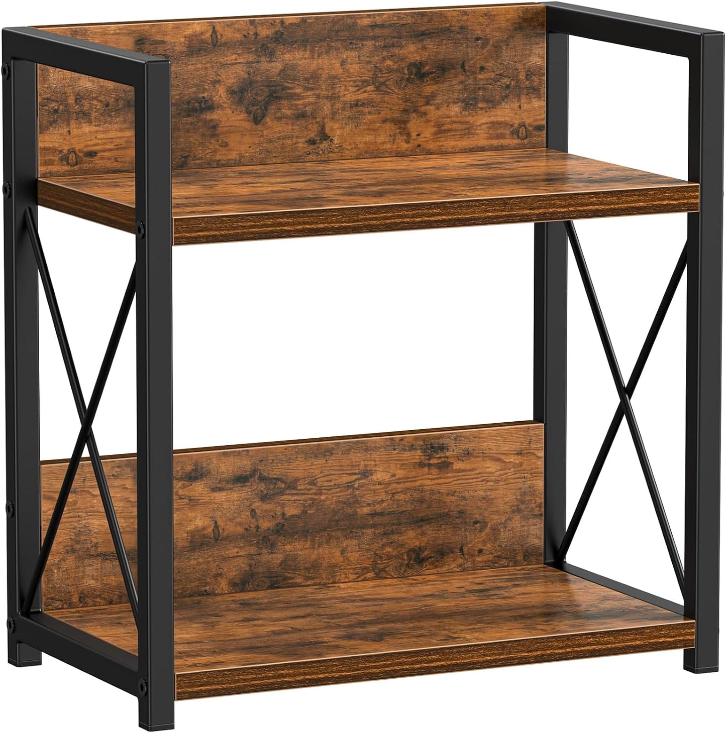 Giikin Countertop Shelf Organizer, 2 Tier Kitchen Spice Rack for Countertop, Wood Coffee Counter Shelf Organizer for Home (Brown, S)