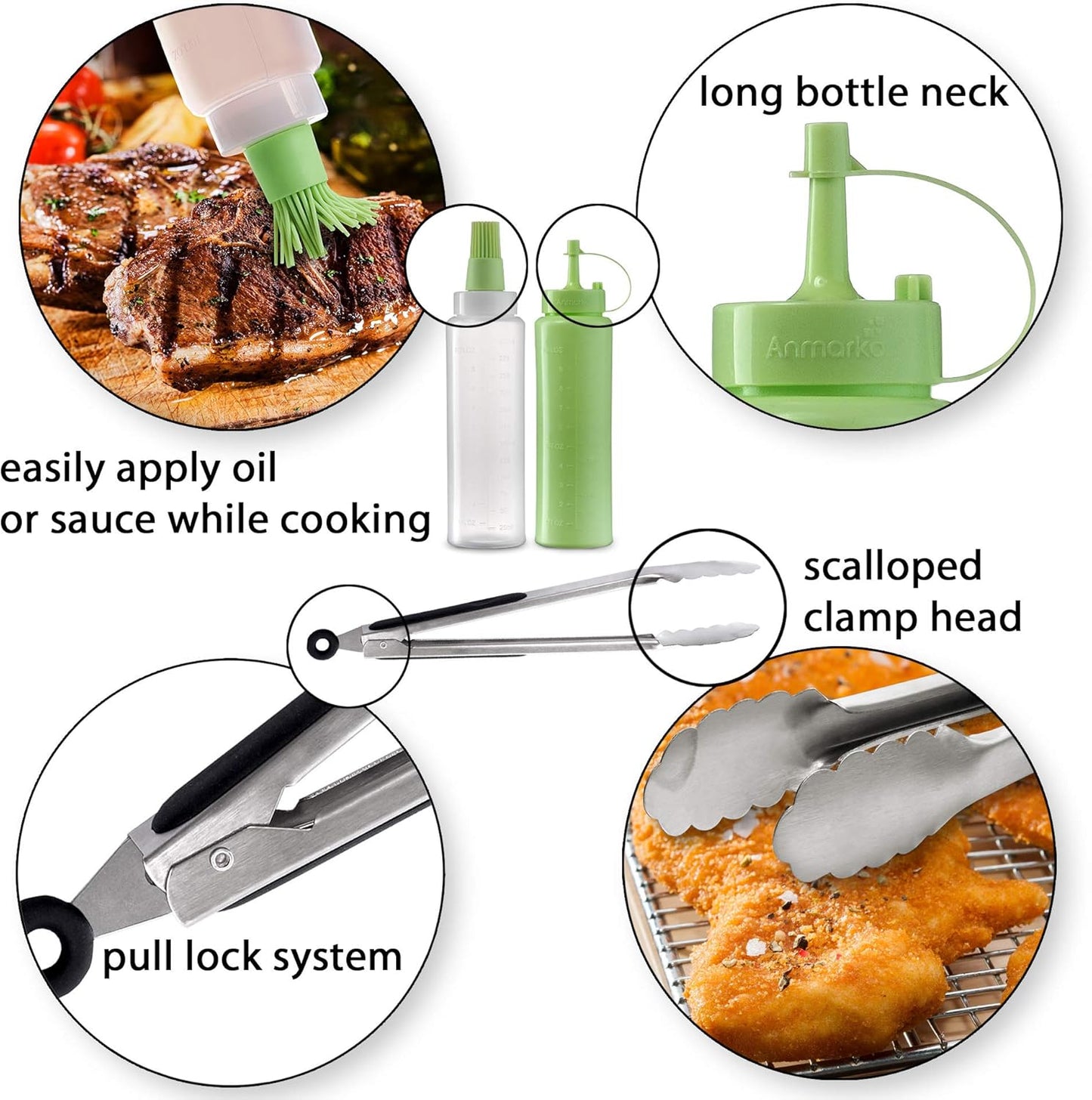 Anmarko Professional Griddle Spatula Set - Stainless Steel Metal Spatula and Griddle Scraper - Heavy Duty Commercial Grade
