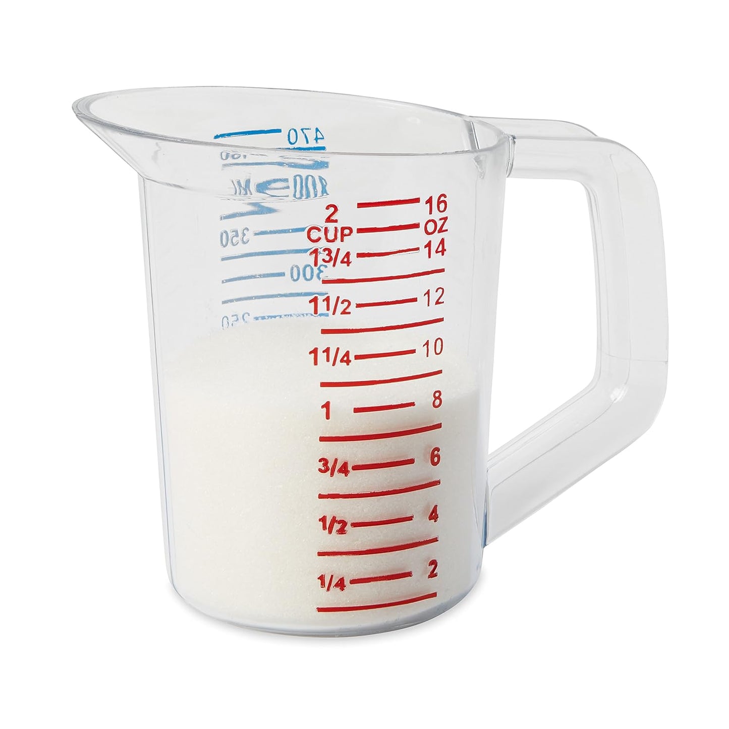 Rubbermaid Commercial Products Bouncer Clear Measuring Cup 2-Cup/0.5-Quart Clear Strong Food Grade Easy Read for Liquid/Dry Ingredients for Home/Professional Kitchen