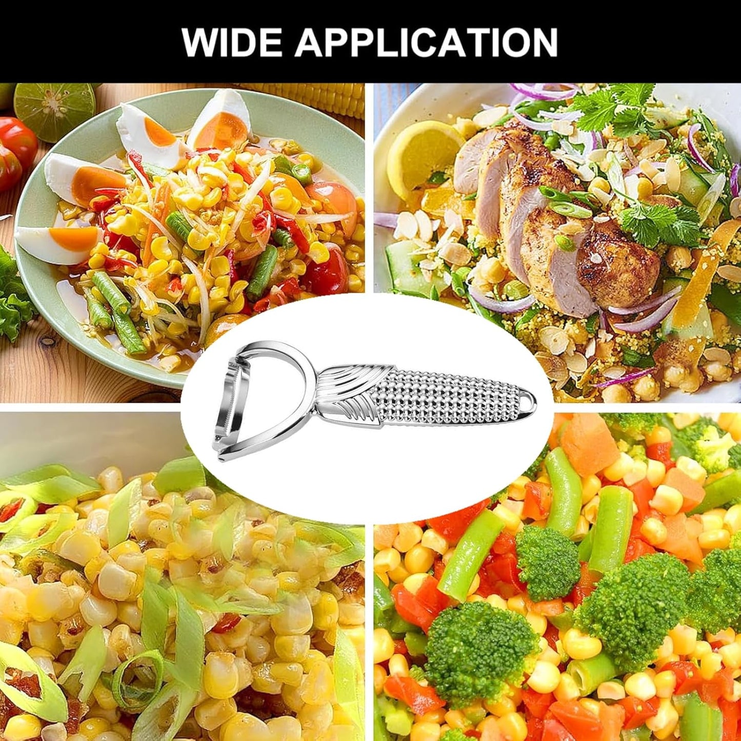 1 Pcs Corn Peeler Sturdy Alloy Corn Cob Peeler with Anti-skid Handle ＆ Stainless Steel Blade for Kitchen Tool
