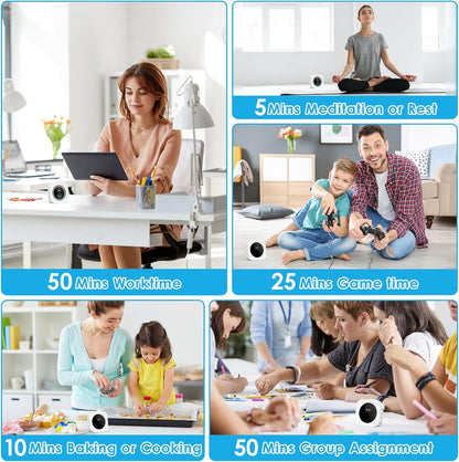 Visual Timer, 99 Minute Digital Kitchen Desk Timer for Office Supplies Home Productivity Management Tool Countdown Count Up, White