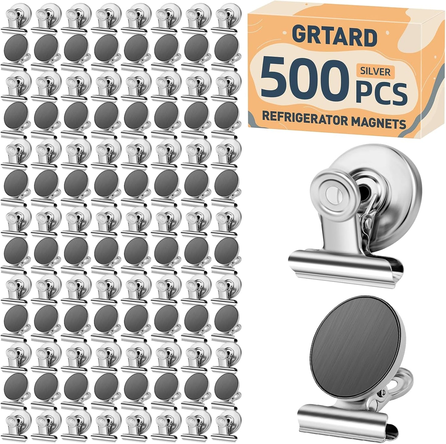 Grtard 12 Pack Magnetic Clips, Fridge Magnets Refrigerator Magnets, Strong Magnetic Clips Heavy Duty, Whiteboard Magnet Clip for Office Home Classroom Organization Kitchen Accessories(Black)
