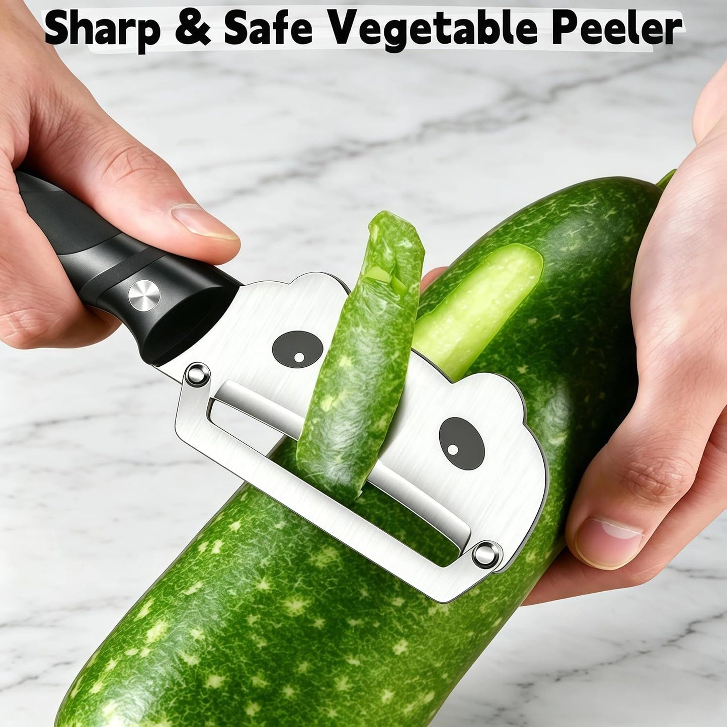 Maxjoy Multifunctional Vegetable Peeler, Zero Flex & Zero Snag, Stainless Steel with Wooden Handle, 2 in 1 Peeler with Bottle Opener for Potato Apple Carrot Fruit