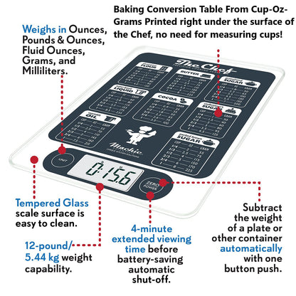 Food Baking Kitchen Scale by NutraTrack™ Digital Grams and Ounces for Baking, Cooking, Keto and Meal Prep, & Weight Loss LCD Display, Food Grade Glass Top, Accuracy Meets Durability!