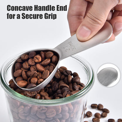 Doosu 1 Tablespoon Coffee Scoop - 18/8 Stainless Steel Heavy Duty Measuring Spoon with Short Handle, Food Grade Metal Tbsp Scoop for Ground Coffee Beans Tea Sugar Powder (15ml)