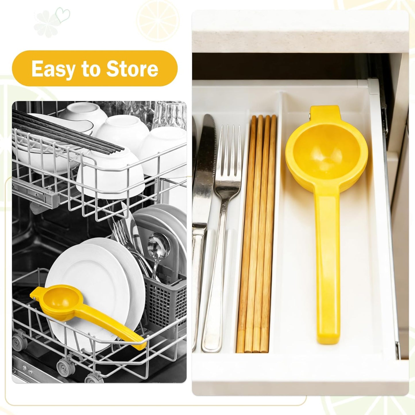 YC Kitchen Lemon Squeezer,Lemon Juicer - Metal Manual Hand Juicer Tool, Kitchen Tools for citrus juicer, Dishwasher Safe