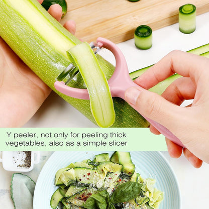 Senbowe Upgrade Potato Peeler for Kitchen, 6PCS Stainless Steel Vegetable Peeler, I and Y Veggie Food Peeler for Apple Fruit Carrot Zucchini Cucumber,Good Grip Makes Peeling Very Easy