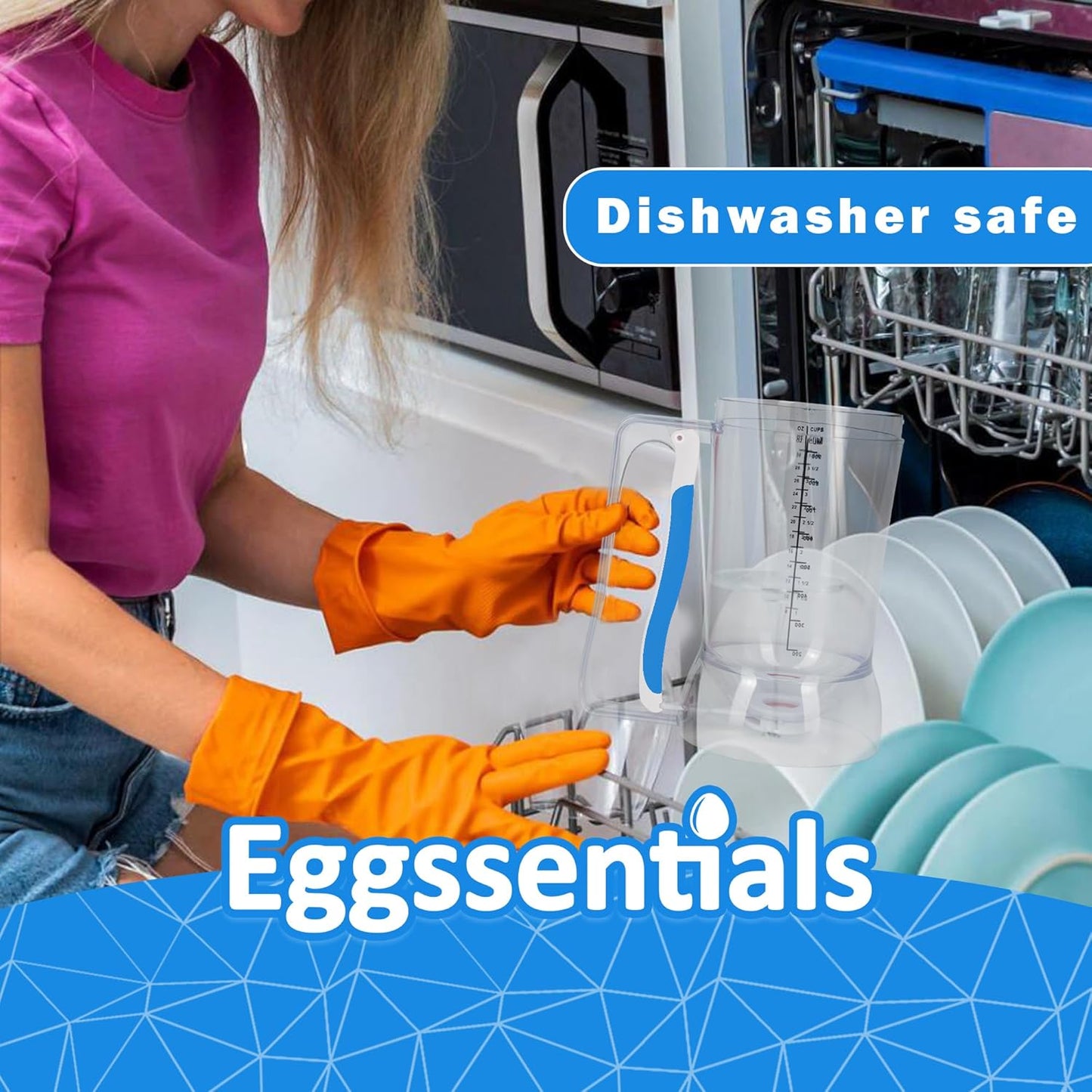 Eggssentials – Pancake Batter Dispenser, Batter dispenser with Squeeze Handle Mess-Free, Cupcakes, Waffles & More – Durable, Easy-Pour Pancake Dispenser Bottle for Smooth Baking