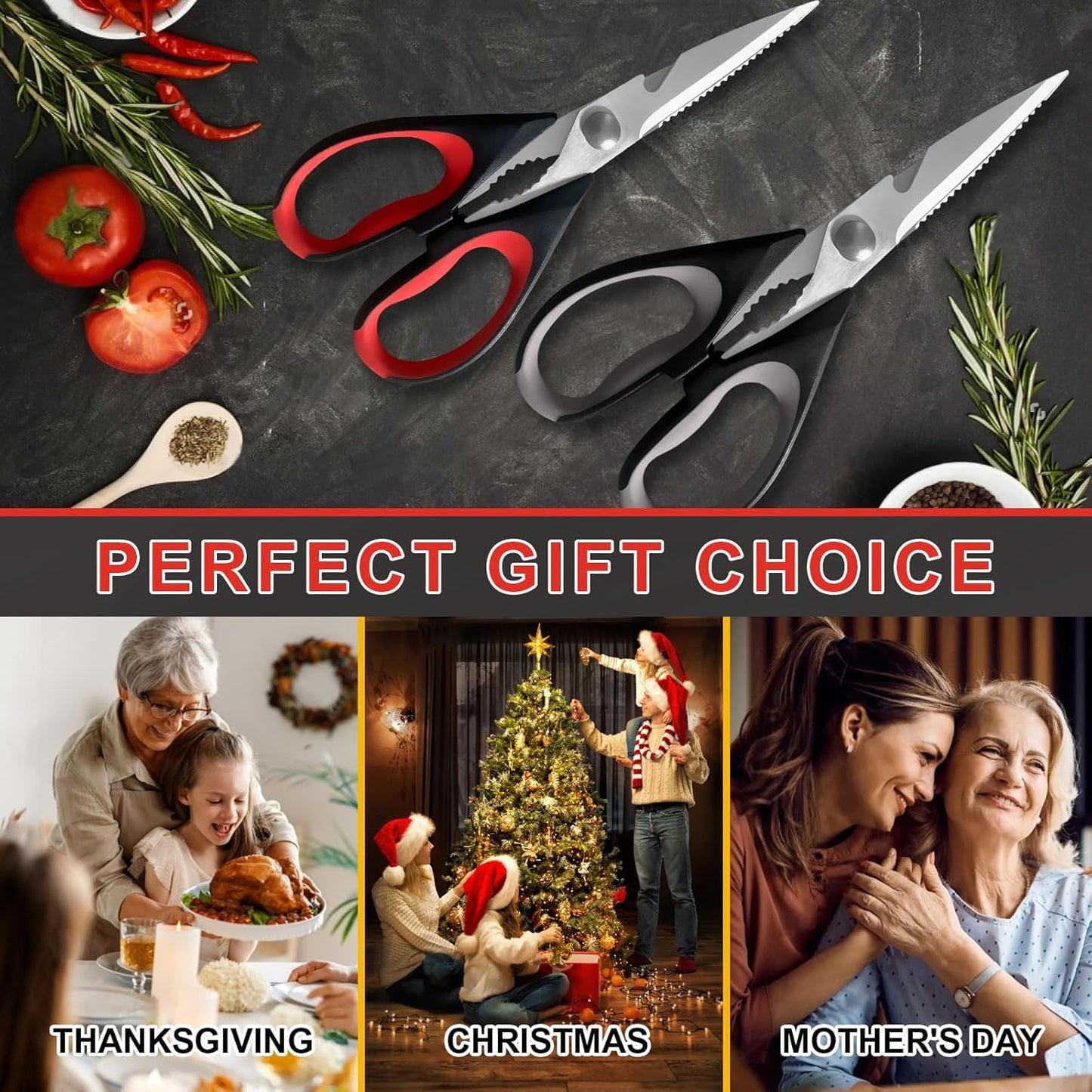 Herb Scissors, Shallot Scissors, Multipurpose 5 Blade Kitchen Herb Shears, Herb Cutter with Safety Cover and Cleaning Comb for Chopping Shallot Basil Chive Parsley