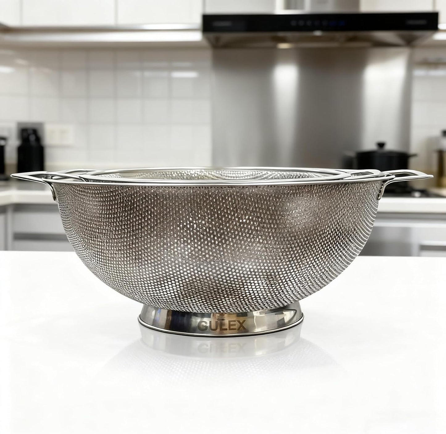 Gulex Colander Stainless Steel 3-Quart, Strainer for Kitchen Food, Dishwasher Safe