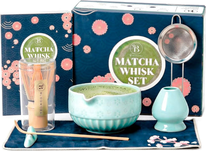 Bamboo Matcha Whisk Set (Chasen) – Traditional Bamboo Whisk for Matcha Tea Ceremony – Handcrafted 100-Prong Chasen for Smooth, Creamy Foam – Authentic Tools & Accessories
