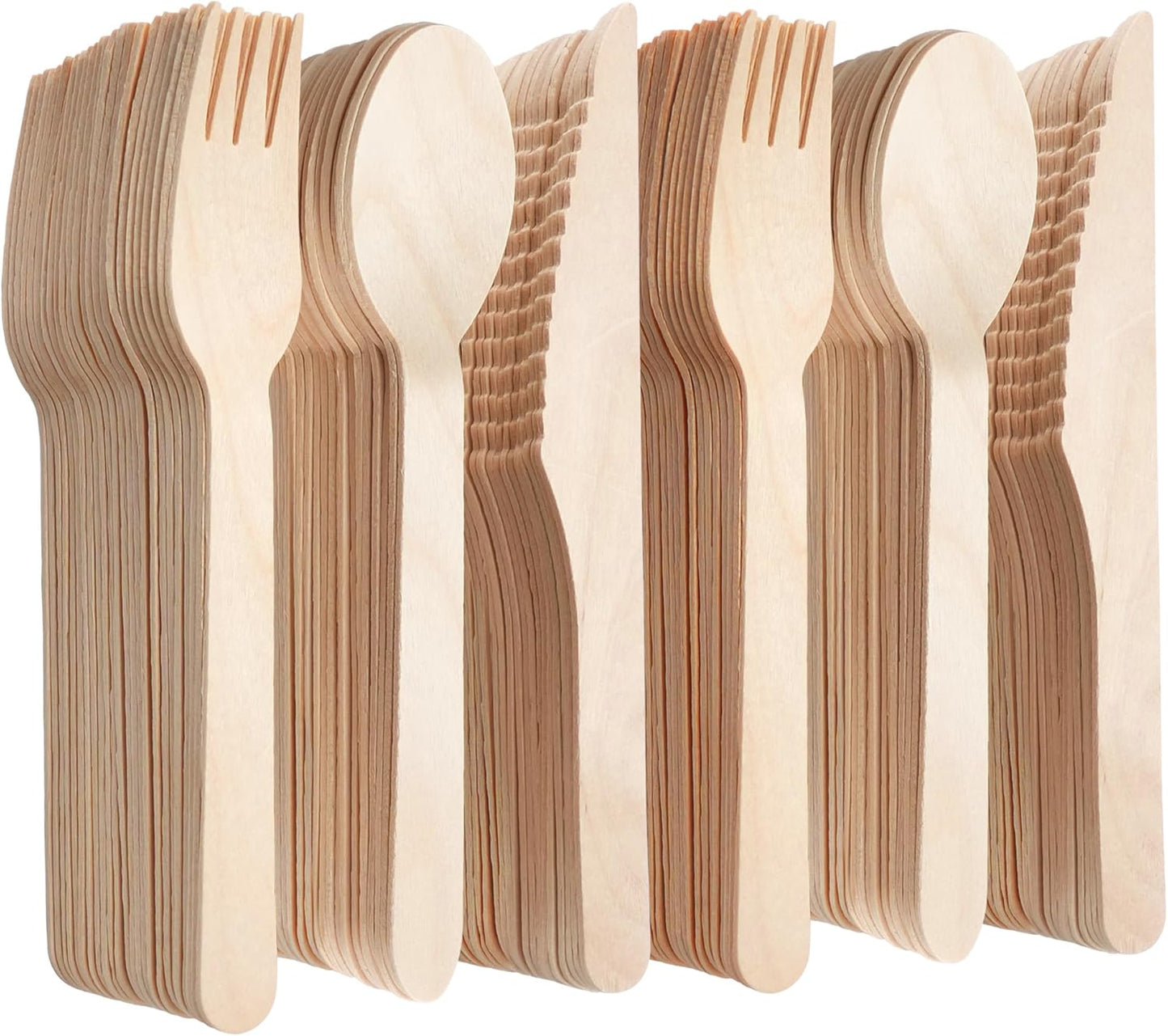 LotFancy Mini Wooden Spoons, Pack of 100, 4 inch Length, Disposable Tasting Sampling Spoons, Biodegradable Compostable Eco-friendly Birchwood Taster Spoons