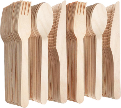 LotFancy Mini Wooden Spoons, Pack of 100, 4 inch Length, Disposable Tasting Sampling Spoons, Biodegradable Compostable Eco-friendly Birchwood Taster Spoons