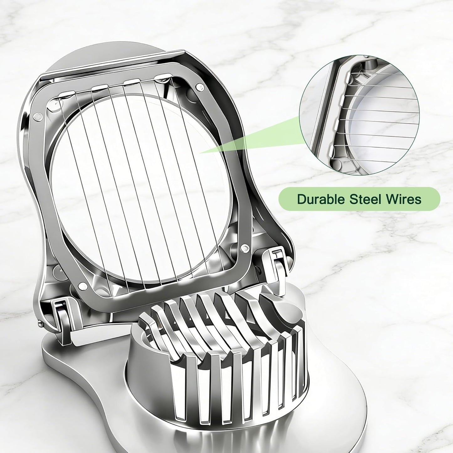 3 in 1 Egg Slicer, Egg Cutter Egg dicer for Boiled Eggs -Stainless Steel Wire with 3 Slicing Styles