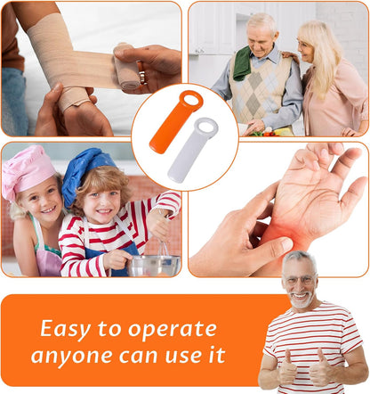 Jar Key, 2Pcs Jar Key Lid Opener for Seniors, Women, Men, Opening Jars Lid (Orange & White)
