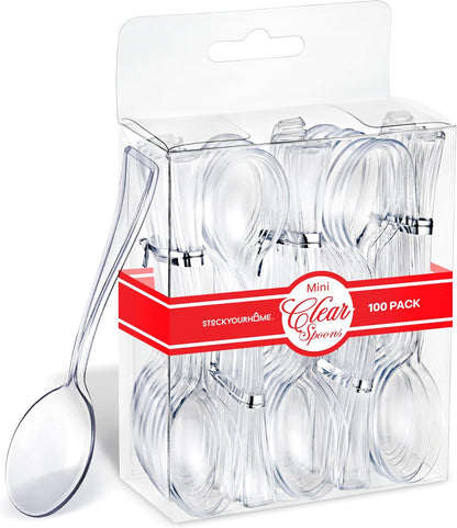 Gold Plastic Mini Spoons Disposable, 4 inch (80 Pack) Tasting Spoon, Dessert Mini spoon for Ice Cream Taster, Small Sample Desserts, Gelato Sampling, Fancy Miniature Pudding, Little Appetizers, Bulk