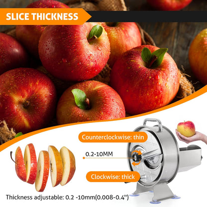 WICHEMI Electric Vegetable Slicer Commercial Fruit Slicing Machine Potato Slicer Electric Cabbage Shredder Machine 2 IN 1 Manual Electric Vegetable Cutter Stainless Steel Food Slicer