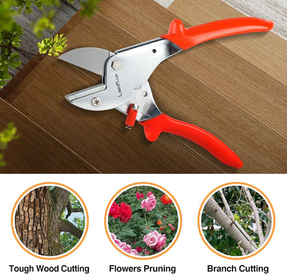 LeafLux 8" Professional Heavy Duty Anvil Pruning Shears with Anti-Rust SK-5 Blades, Garden Shears for Dry Stems and Small Branches, Gardening Scissors, Clippers for Wood, Non-Slip Handle. | LFXP1108S