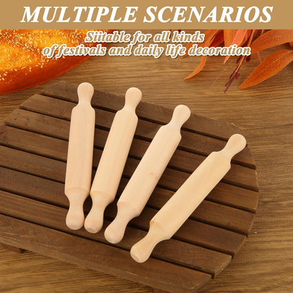 WOPPLXY 50 Pcs Mini Rolling Pin, 5.5 Inches Wooden Rolling Pins, Mini Rolling Pins Bulk, Mini Wood Rolling Pin for Home Kitchen Fondant Pastry Pizza Baking and Crafting