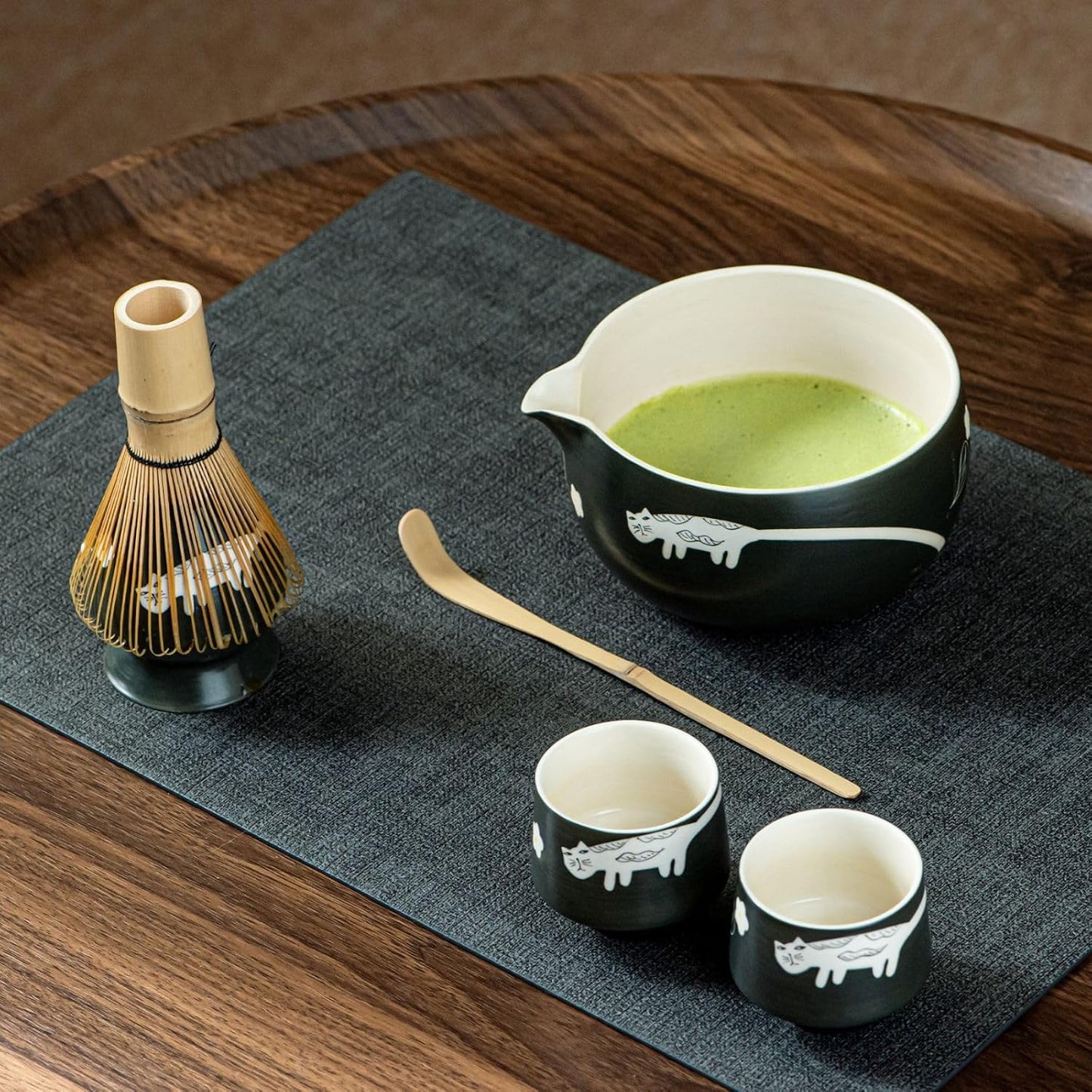 Matcha Whisk Set, Cute Strawberry Matcha Bowl Set with 2 Cups, Bamboo Whisk, Scoop & Holder, Matcha Kit Gift for Tea Lovers and Tea Ceremony, Birthday, Anniversary
