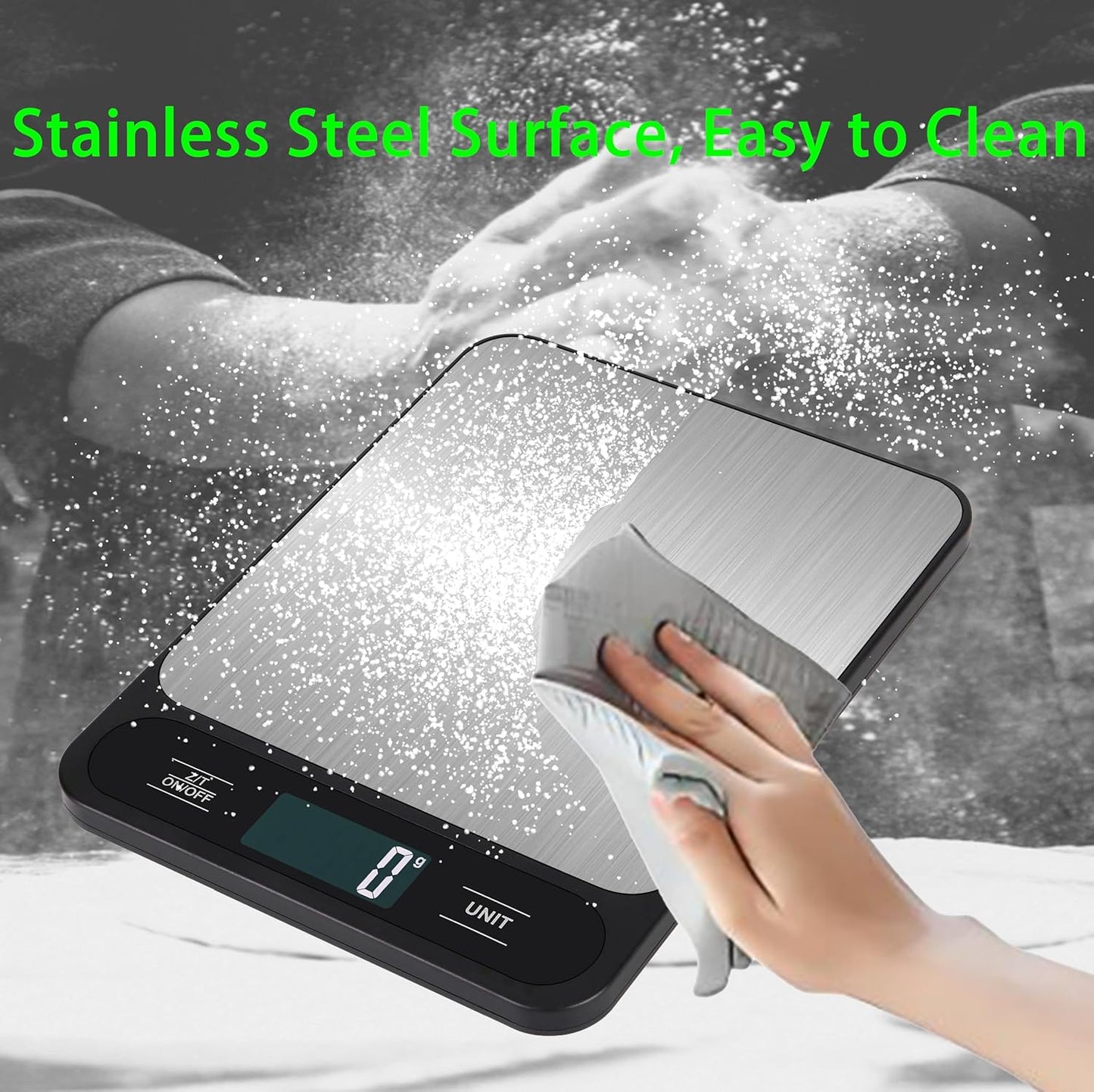 33lb/15kg USB Rechargeable Digital Kitchen Scale, Food Scale, LCD Display, High Capacity Weight Grams and Ounces for Baking Cooking and Meal Prep, 6 Units with Tare Function