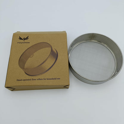 Flour Sifter Round Flour Sieve Strainer with 40 Mesh Premium Rustproof Stainless Steel Fine Mesh for Baking 7.87 inch x 1.97 inch