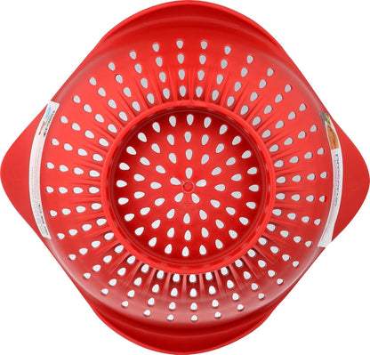 Preserve Small Colander, Made from Recycled Plastic, 1.5 Quart Capacity, Red