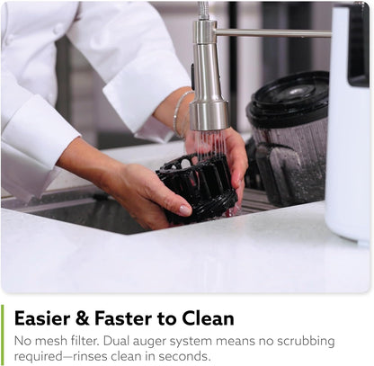 Hurom H70 Cold Press Juicer Machine, Easy to Clean Masticating Slow Juicer, Ideal Balance of Size and Function, Compact, Strainer Free, Self Feeding, Hands Free, with Wide Mouth Hopper (Black)