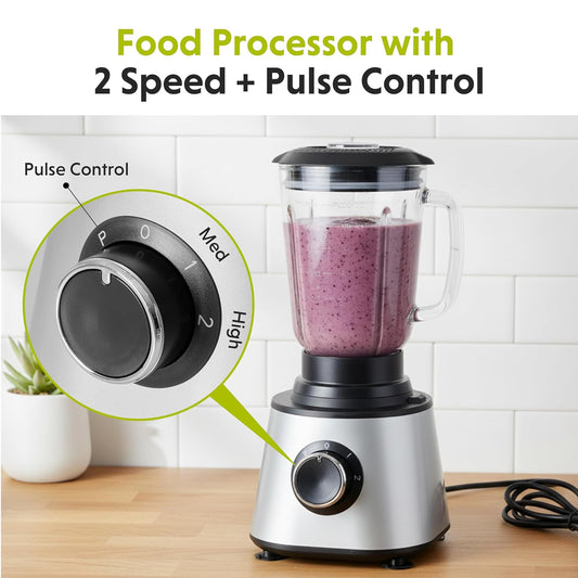 Simple Deluxe 10.5 Cup Food Processor, Multi-Functional Vegetable Choppers Food Grinder with Slicing Shredding Chopping Kneading, Suitable for Smoothie Fruit Dough, 2.6QT, Classic White