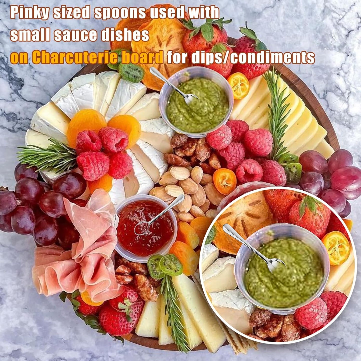 8Pcs Tiny Stainless Steel Spoons for Spices Jars, 2.9 Inch Mini Condiment Spoons, Silverware for Spice, Salt, Seasoning, Honey, Sugar