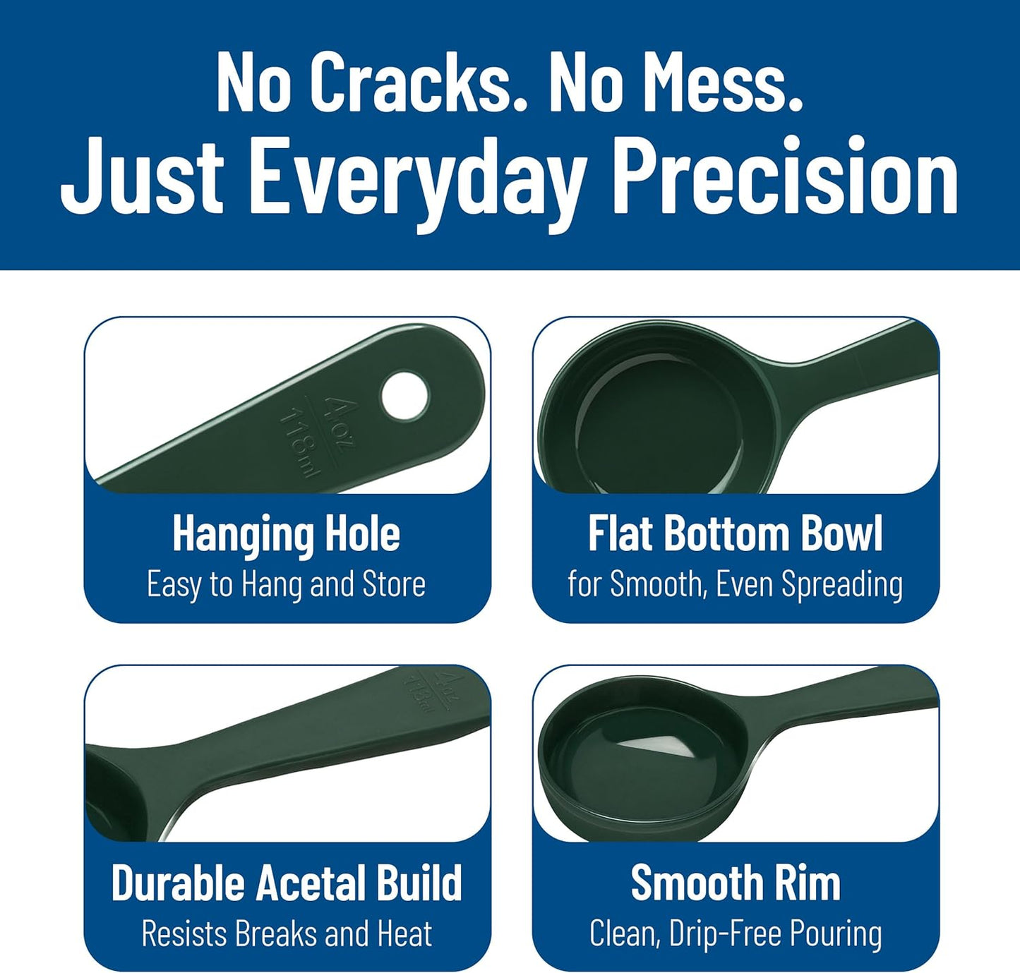 Carlisle FoodService Products 492104 Measure Miser Solid Measuring Spoon with Short Handle, 1 Ounce, Yellow