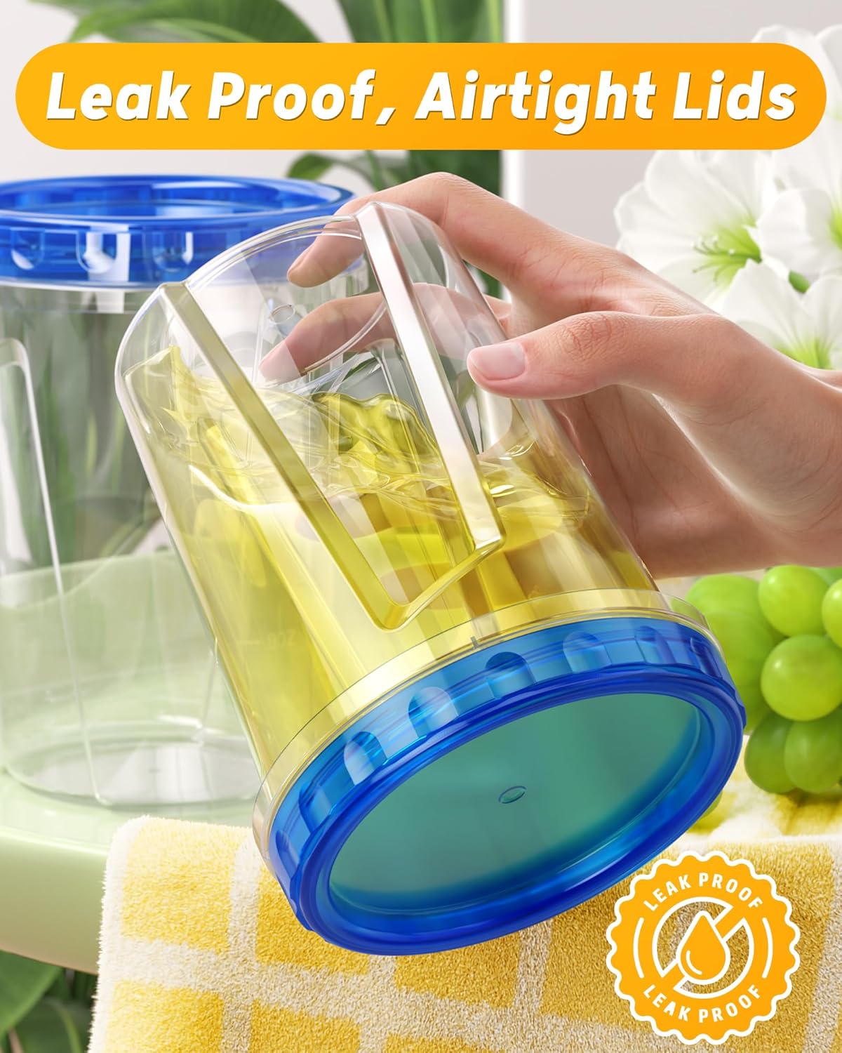 BiuLeon 6 Pack-24 oz Freezer Storage Containers, Plastic Food Storage Containers with Twist Top Lids, BPA Free and Reusable Soup Containers with Lids, Leakproof/Microwave/Dishwasher Safe