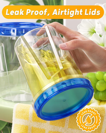 BiuLeon 6 Pack-24 oz Freezer Storage Containers, Plastic Food Storage Containers with Twist Top Lids, BPA Free and Reusable Soup Containers with Lids, Leakproof/Microwave/Dishwasher Safe