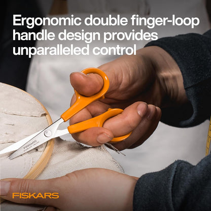 Fiskars Micro Trip Scissors, SoftGrip Precision Cutting Shears, Non-Stick Stainless Steel Blades, 5 inches