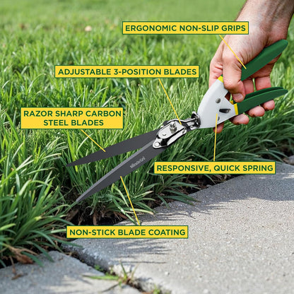Miracle-Gro 8 in. All-Purpose Steel Garden Utility Shears with Serrated Blades – Comfort Grip Yard and Garden Scissors for Pruning Plants, Flowers, and Herbs