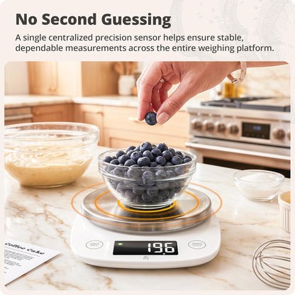 Greater Goods Digital Kitchen Scale for Baking – Food Scale with Gram & Ounce Measurements, Easy Tare & Stable Readings, Precision Scale for Sourdough Bread, Baking & Cooking, 11 lb Capacity
