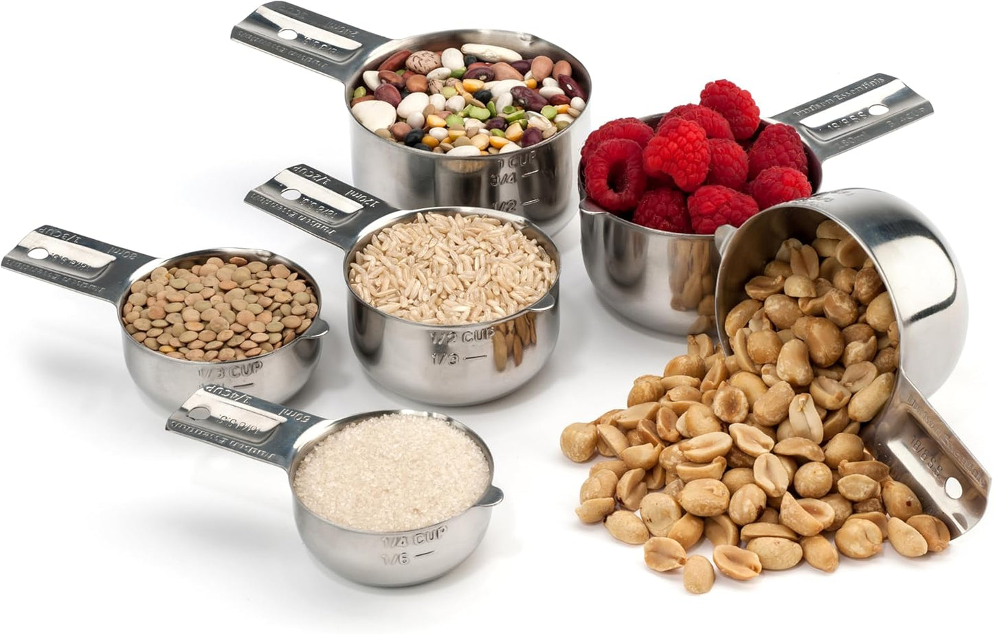 Hudson Essentials Stainless Steel Measuring Cups and Spoons Set - Stackable Set with Spout (11 Piece Set)