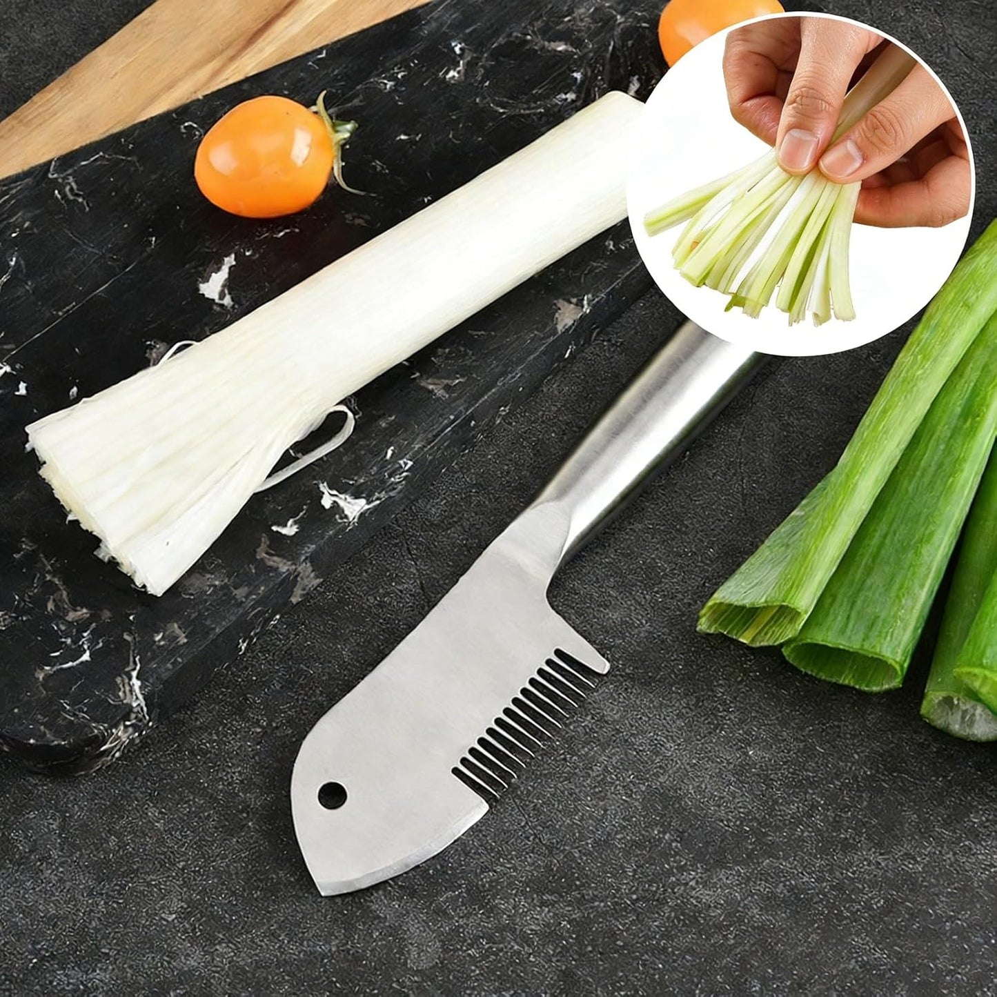 Stainless Steel Multi-Purpose Julienne Peeler, Vegetable Peeler and Julienne Slicer with Sharp Blade - Ergonomic Non-Slip Handle, Dishwasher Safe, 8.9 Inches for Vegetables and Fruit (1pcs)